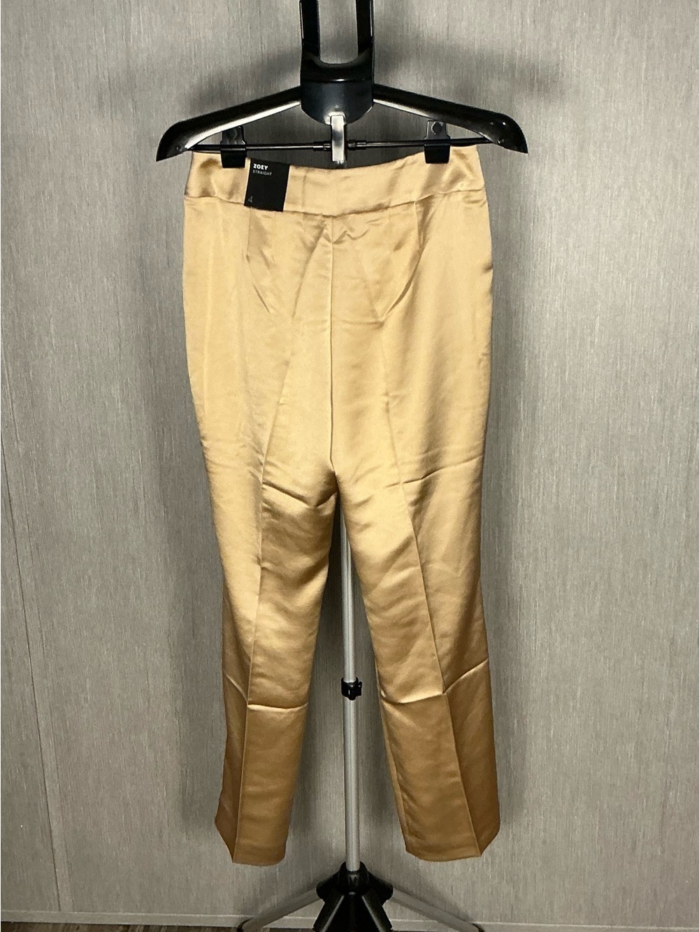 White House Black Market Golden Cream Satin Straight-Leg Pants Size 4 - Picture 10 of 16
